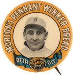 1910 MORTON'S PENNANT WINNER BREAD DETROIT TIGERS GERMANY SCHAEFER BUTTON.