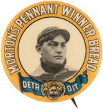 1910 MORTON'S PENNANT WINNER BREAD DETROIT TIGERS BOSS SCHMIDT BUTTON.