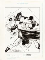DC VERSUS MARVEL COMICS - BATMAN VS. BULLSEYE TRADING CARD #70 ORIGINAL ART BY RON WAGNER.