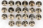 1937 AMERICAN BADGE CO. CHICAGO CUBS BUTTONS COMPLETE SET OF 18 W/HOF'ERS HARTNETT & HERMAN.