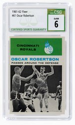 1961-62 FLEER #61 OSCAR ROBERTSON IN ACTION (HOF) CSG 6 EX/NM.