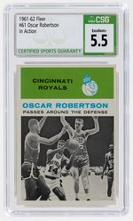 1961-62 FLEER #61 OSCAR ROBERTSON IN ACTION (HOF) CSC 5.5 EXCELLENT+.