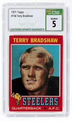 1971 TOPPS #156 TERRY BRADSHAW (HOF) ROOKIE CARD CSG 5 EXCELLENT.