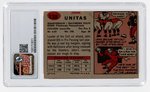 1957 TOPPS #138 JOHNNY UNITAS (HOF) ICONIC ROOKIE CARD CSG 2.5 GOOD+.