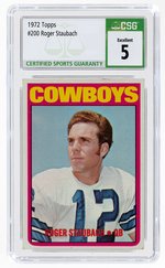 1972 TOPPS #200 ROGER STAUBACH (HOF) ROOKIE CARD CSG 5 EXCELLENT.