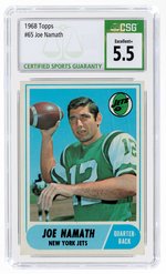 1968 TOPPS #65 JOE NAMATH (HOF) CSG 5.5 EXCELLENT+.