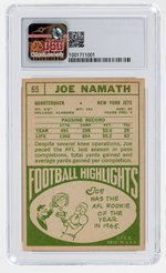 1968 TOPPS #65 JOE NAMATH (HOF) CSG 5.5 EXCELLENT+.