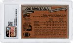 1981 #216 TOPPS JOE MONTANA (HOF) ICONIC ROOKIE CARD CSG 9 MINT.