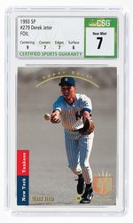 1993 UPPER DECK SP #279 DEREK JETER (HOF) FOIL ROOKIE CARD CSG 7 NEAR MINT.