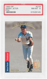 1993 UPPER DECK SP #279 DEREK JETER (HOF) FOIL ROOKIE CARD PSA 8 NM-MT.