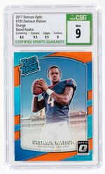 2017 DONRUSS OPTIC ORANGE DESHAUN WATSON #195 ROOKIE CARD (#67/199) CSG 9 MINT.