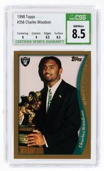 1998 TOPPS #356 CHARLES WOODSON (HOF) ROOKIE CARD CSG 8.5 NM/MINT+.