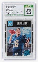 2016 DONRUSS OPTIC HOLO #172 JARED GOFF ROOKIE CARD CSG 9.5 GEM MINT.