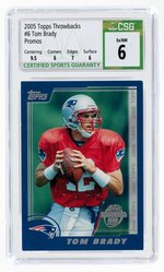 2005 TOPPS THROWBACKS #6 TOM BRADY PROMO CSG 6 EX/NM.