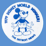 RARE 1979 VACATION CONTEST WINNER BUTTON WITH 1930s MICKEY.