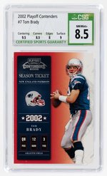 2002 PLAYOFF CONTENDERS #7 TOM BRADY CSG 8.5 NM/MINT+.