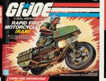 G.I. JOE SERIES 1 RAPID FIRE MOTORCYCLE (RAM) BOXES FRAMED UNCUT PROOF SHEET.