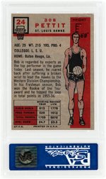 1957 TOPPS #24 BOB PETTIT (HOF) ROOKIE CARD PSA 8 (O/C) NM/MT.