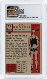 1957 TOPPS #77 BILL RUSSELL (HOF) ICONIC ROOKIE CARD CSG 4 VG/EX.