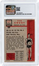 1957 TOPPS #17 BOB COUSY (HOF) ROOKIE CARD CSG 3.5 VG+.