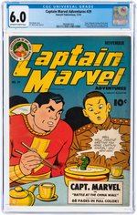 CAPTAIN MARVEL ADVENTURES #29 NOVEMBER 1943 CGC 6.0 FINE.