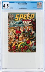 SPEED COMICS #15 NOVEMBER 1941 CGC 4.5 VG+.