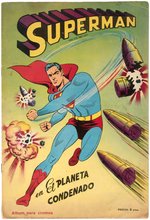 SUPERMAN UNUSED FHER SPANISH CARD ALBUM & 100 UNOPENED PACKS.