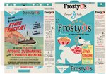 GENERAL MILLS FROSTY O's FILE COPY CEREAL BOX FLAT WITH ATOMIC SUBMARINE PREMIUM OFFER.