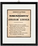 "DEDICATED TO THE MEMORY OF ABRAHAM LINCOLN" HANDBILL POEM.