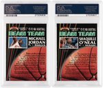 1992-93 STADIUM CLUB MEMBERS ONLY FACTORY CARD SET WITH PSA GRADED JORDAN & O'NEAL BEAM TEAM CARDS.