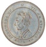 "LINCOLN "PRESIDENT'S HOUSE" MEDAL DeWITT 1860-61 IN SILVERED BRASS.