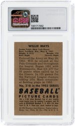 1952 BOWMAN # 218 WILLIE MAYS (HOF) CSG 5 EX.