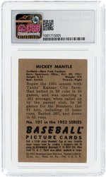 1952 BOWMAN #101 MICKEY MANTLE (HOF) CSG 4.5 VG/EX+.