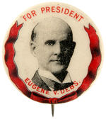 SCARCE "EUGENE V. DEBS" 1904 BUTTON VARIATION OF HAKE #2152.