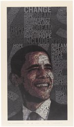 "WORDS FOR CHANGE" ARTISTS FOR OBAMA SERIES 2008 CAMPAIGN POSTER BY GUI BORCHERT.