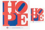 "HOPE" ARTISTS FOR OBAMA SERIES 2008 CAMPAIGN POSTER TRIO BY ROBERT INDIANA.