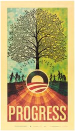 "PROGRESS" ARTISTS FOR OBAMA SERIES 2008 CAMPAIGN POSTER PAIR BY SCOTT HANSEN.