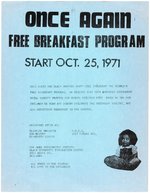 "ONCE AGAIN FREE BREAKFAST PROGRAM" BLACK PANTHER PARTY PHILADELPHIA FLYER.