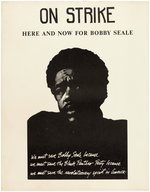 "ON STRIKE HERE AND NOW FOR BOBBY SEALE" BLACK PANTHER PARTY POSTER.