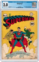 SUPERMAN #17 JULY-AUGUST 1942 CGC 2.0 GOOD (FIRST FORTRESS OF SOLITUDE).