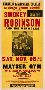 SMOKEY ROBINSON AND THE MIRACLES 1968 FRANKLIN & MARSHALL COLLEGE CONCERT POSTER.