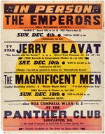 THE EMPERORS, JERRY BLAVAT, THE MAGNIFICENT MEN LANCASTER, PA 1966 NORTHERN SOUL CONCERT POSTER.