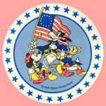 DISNEY CHARACTER SPIRIT OF 1776 BUTTON ISSUED FOR BI-CENTENNIAL.