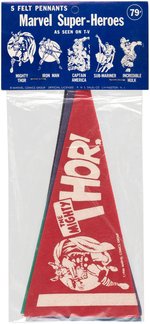 MARVEL SUPER-HEROES BAGGED MINI FELT PENNANT SET.