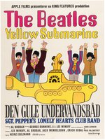 THE BEATLES - YELLOW SUBMARINE RARE LINEN-MOUNTED DANISH MOVIE POSTER.