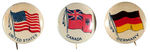 TATTOO CHEWING GUM FLAGS OF ALL NATIONS COMPLETE BUTTON SET.