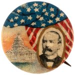 PARKER US CAPITOL DRAPPED FLAG PORTRAIT BUTTON HAKE #3112.