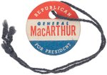 "GENERAL MacARTHUR REPUBLICAN FOR PRESIDENT" 1948 CARDSTOCK TAG.