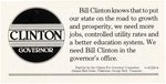 "VOTE FOR BILL CLINTON A GOVERNOR FOR ALL ARKANSANS" CAMPAIGN PALM CARD.