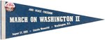 "MARCH ON WASHINGTON II" 1983 CIVIL RIGHTS MARCH PENNANT & BUTTON.